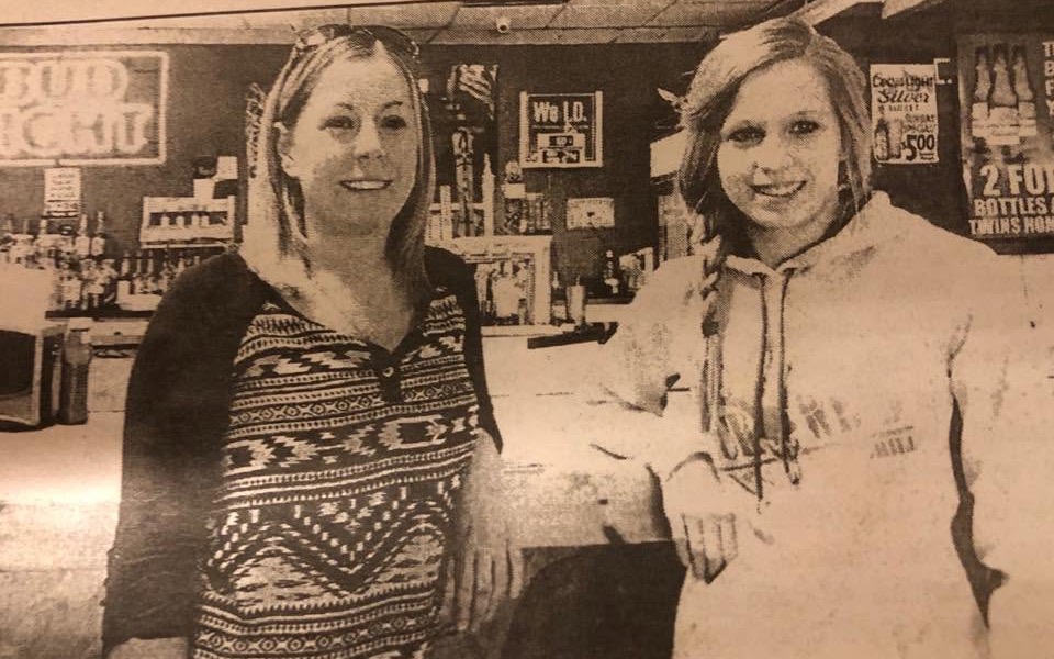 Erica Klees and Angie Markham behind the bar at Buck Wild